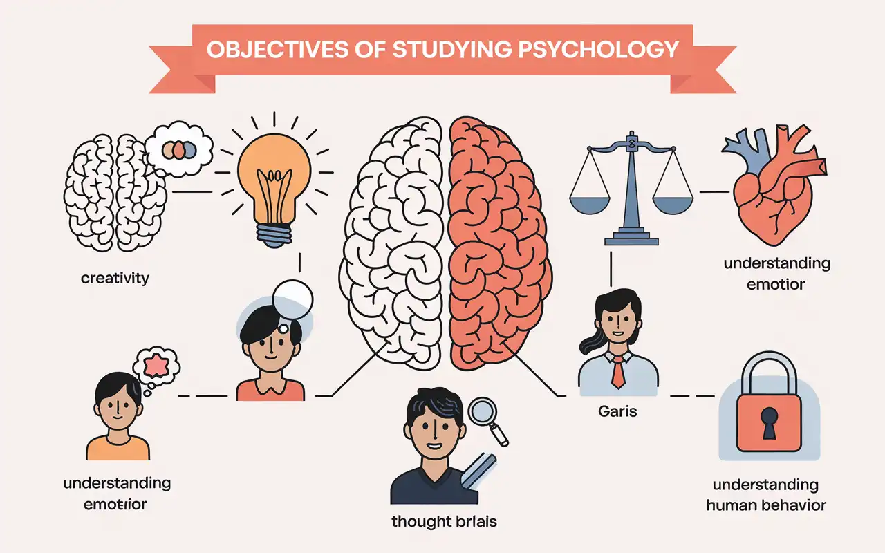 علم النفس: مدخل شامل لفهم النفس البشرية وتطوير الذات مع دال أكاديمي 6 أهداف دراسة علم النفس